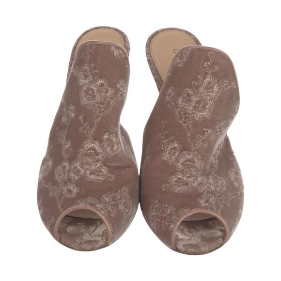 Gianvito Rossi Floral Embroidered Velvet High Vamp Sandals Size 39 - Picture 3 of 9